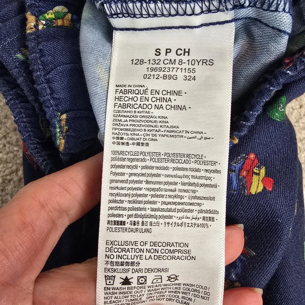 Polo Ralph‎ Lauren Boys Pajama Pants Sleepwear Blue Bear Print Size S Small New